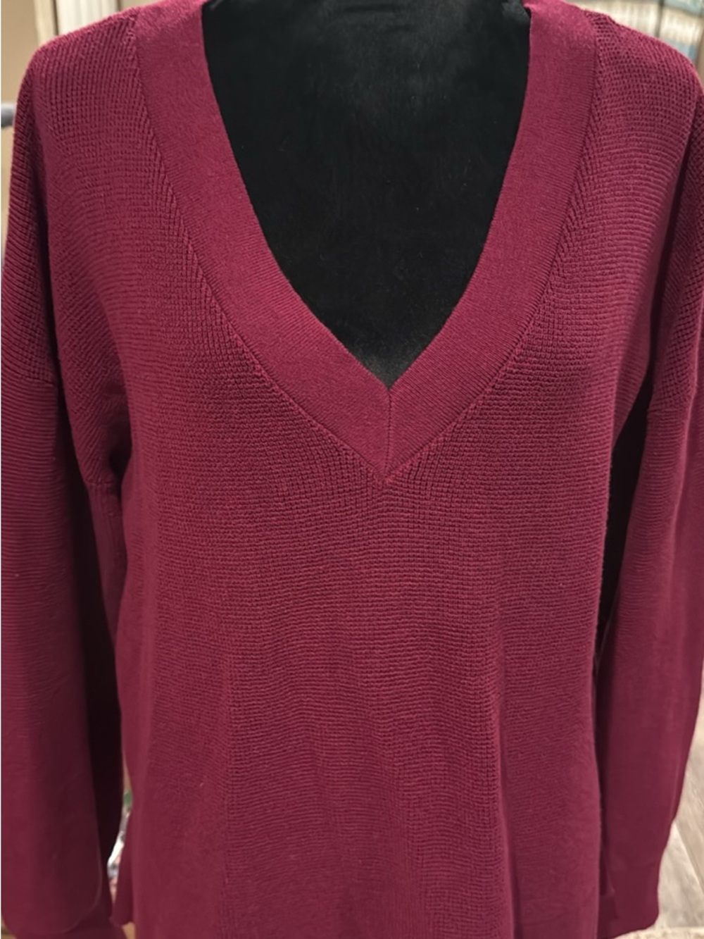 Michael Kors Burgundy V-Neck Sweater
